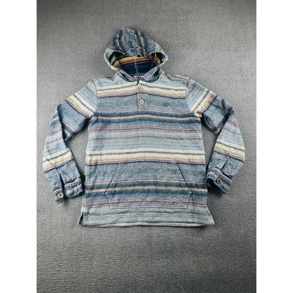 Vissla Hoodie Men XL Multi Color Descanso Popover Striped Cotton Soft Outdoors